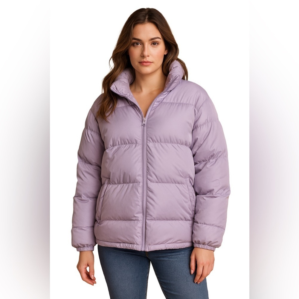 Women’s Lands’ End Puffer Jacket – Lavender Purple – Size Medium